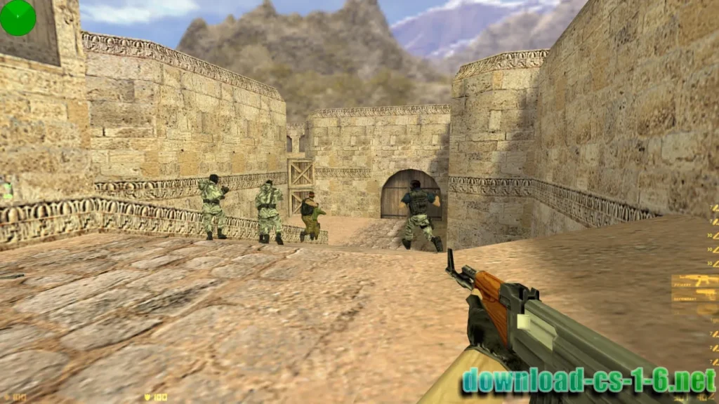 CS 1.6 Original gameplay using AK-47 rifle on Dust2