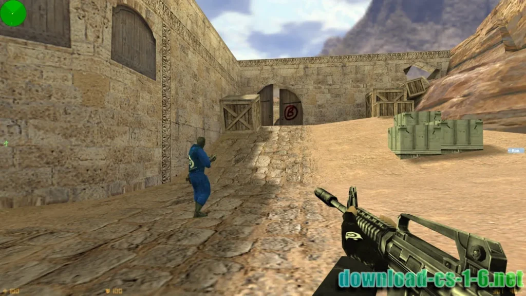 CS 1.6 SteelSeries edition M4 weapon in Dust2