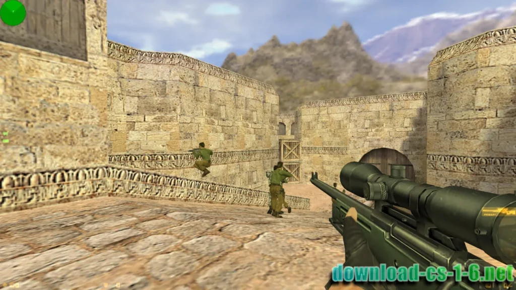CS 1.6 Steam AWP sniper rifle gameplay on Dust-style map
