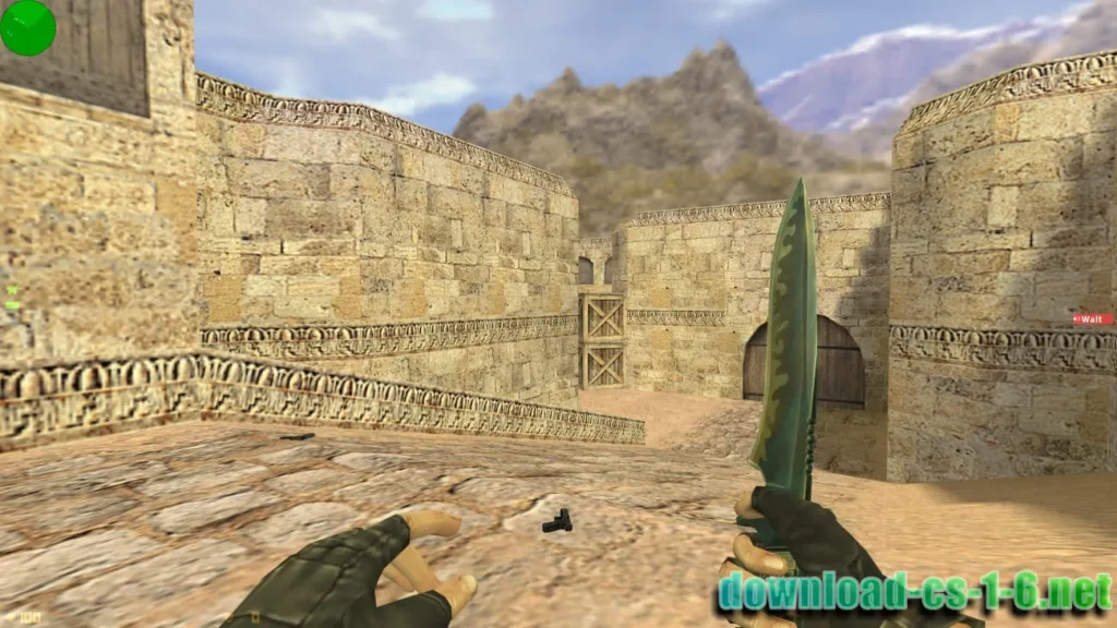 CS 1.6 Steam knife gameplay on classic map with Steam-compatible client