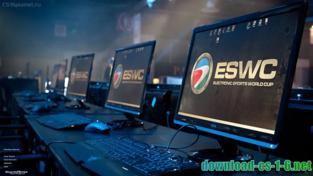 Download CS 1.6 ESWC main menu with classic interface and settings