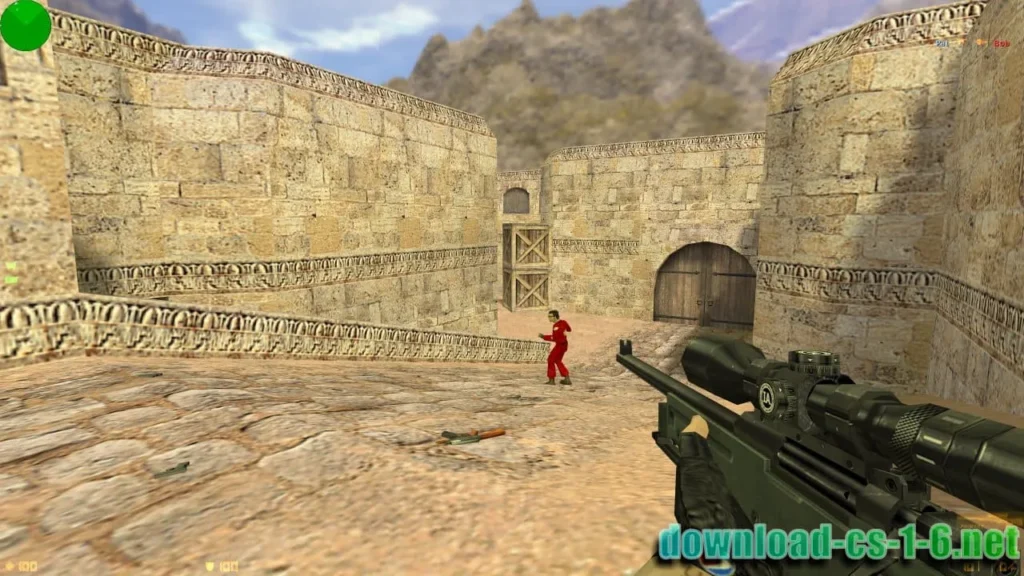 CS 1.6 ESWC AWP sniper rifle gameplay on Dust-style map