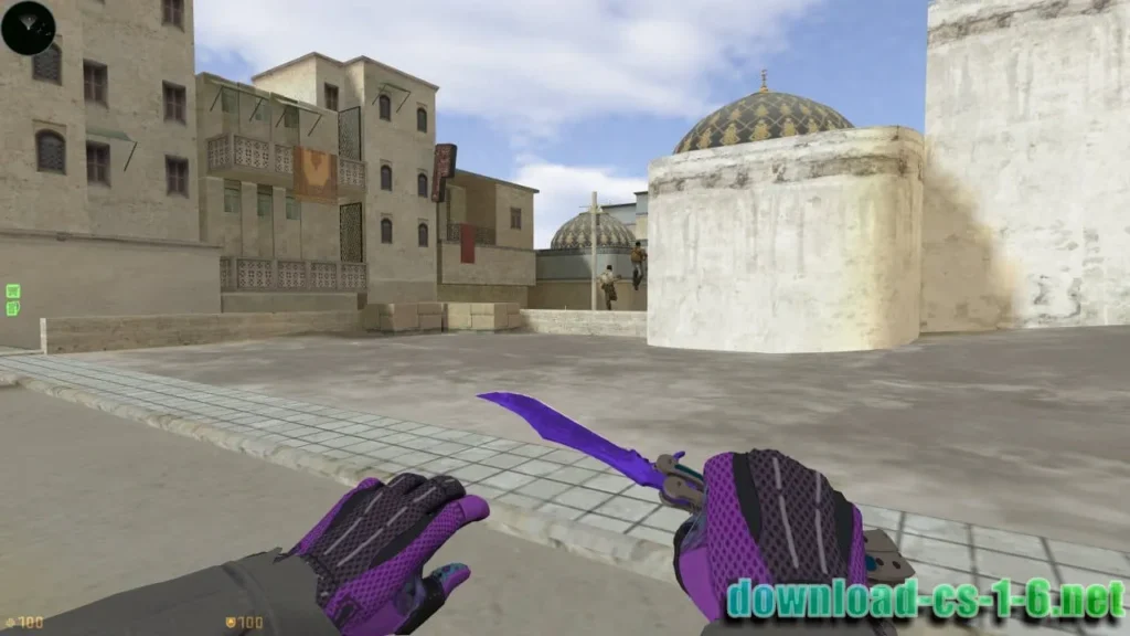 Counter-Strike 2 knife gameplay on classic map with Steam-compatible client
