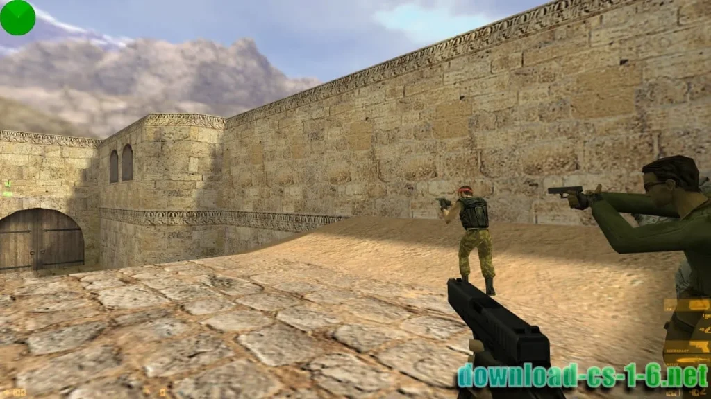 CS 1.6 macOS Glock pistol gameplay with classic Counter-Strike feel