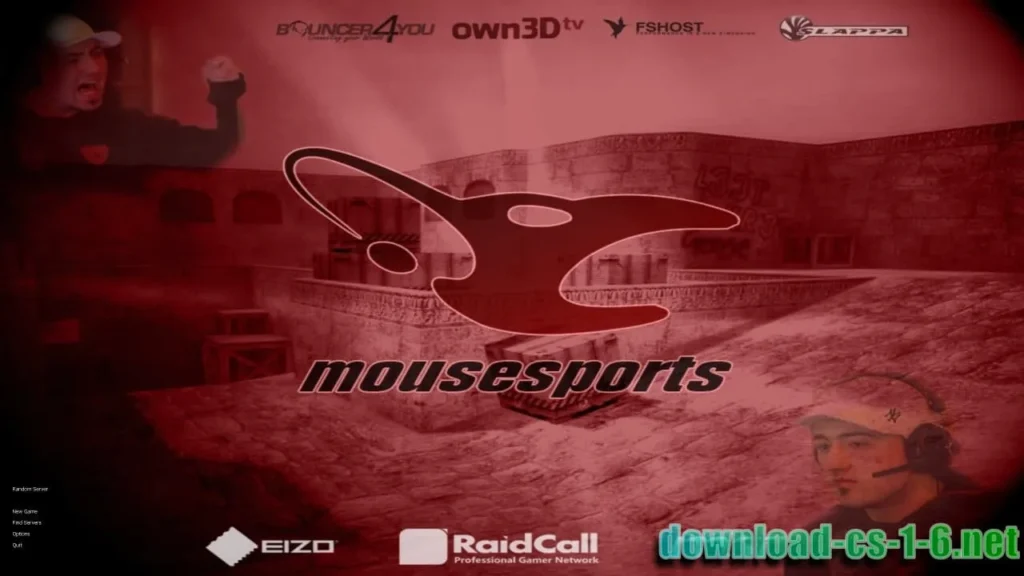 Download CS 1.6 mousesports main menu with classic interface and settings