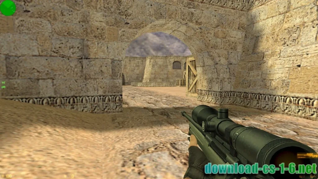 CS 1.6 mousesportsAWP sniper rifle gameplay on Dust-style map