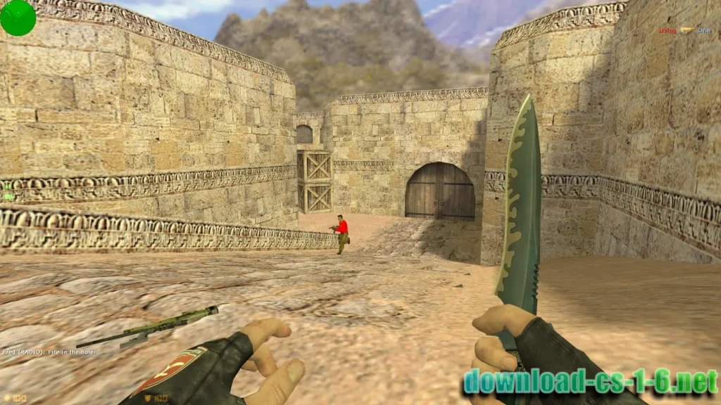 CS 1.6 mousesports knife gameplay on classic map with Steam-compatible client