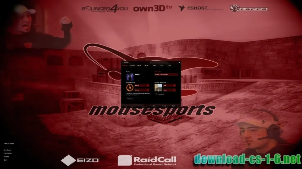 CS 1.6 mousesports-compatible client interface during gameplay